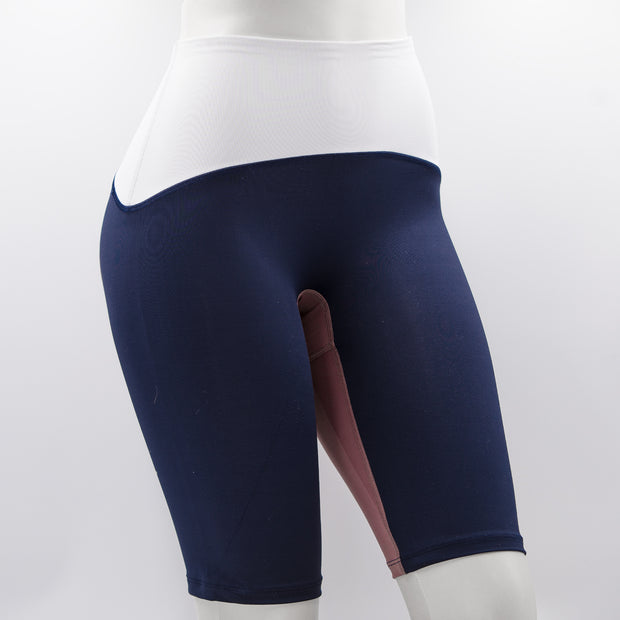 Navy, rose, and grey Eques Pante riding underwear